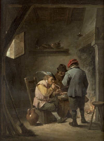 Bauern bei einem Gasthausfeuer von David Teniers the Younger